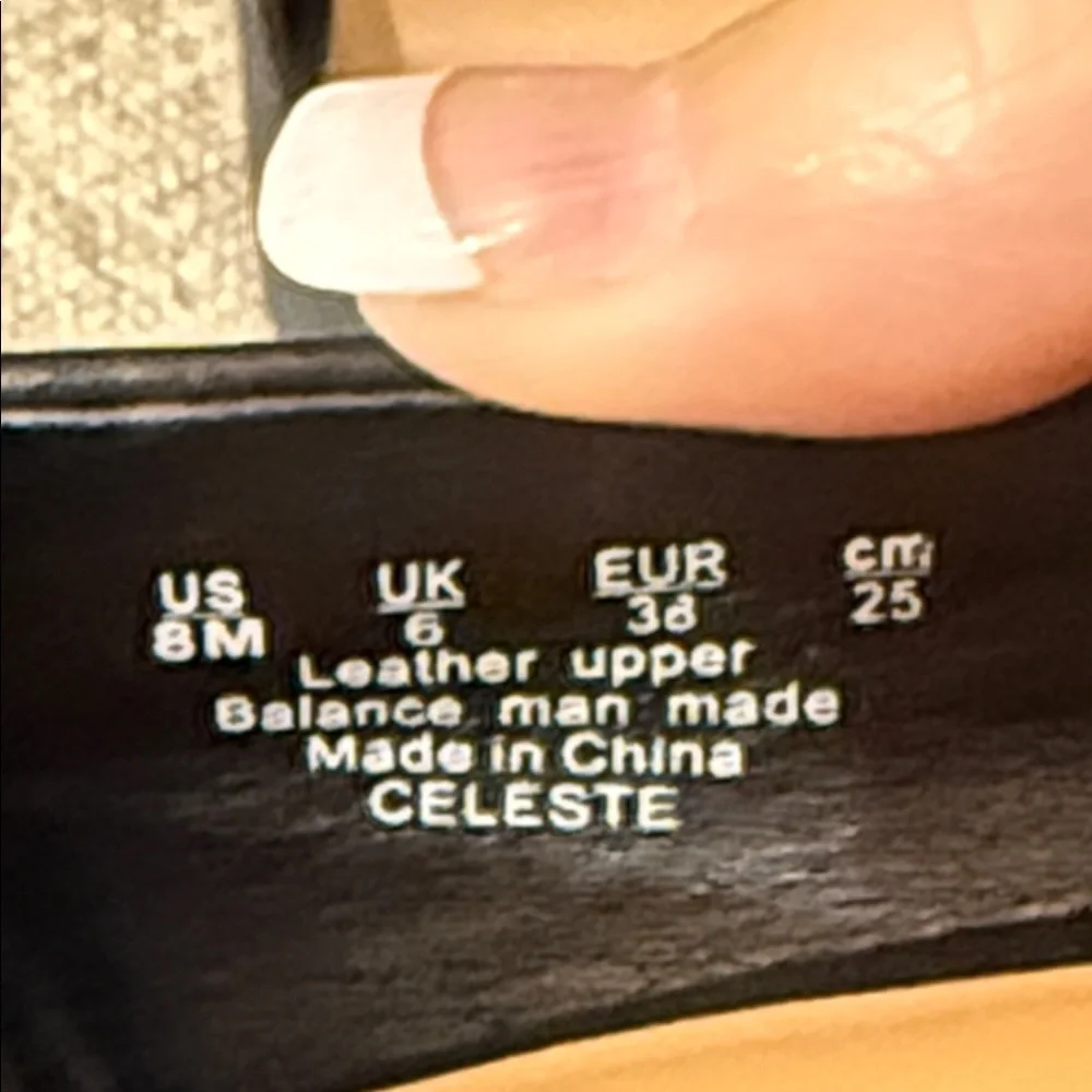 BLEEKER AND BOND Celeste Classic Black Leather Heels Pumps Size 8